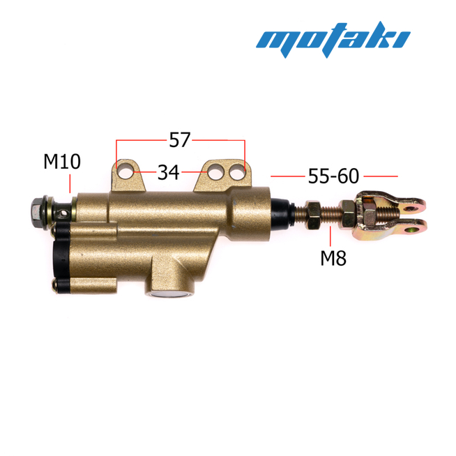 Цилиндр тормозной CG-CB, TTR125-250, ATV125 (задний, болт М10, шток 60 мм) GOLD