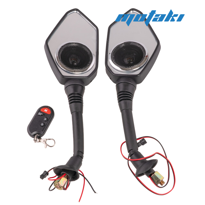 Зеркала с сигнализацией и динамиками (FM радио, mp3, BT, пульт, резьба М8)
