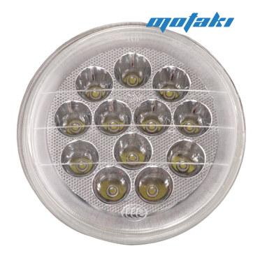 Лампа фары CG-CB, GN125 (12 LED диодов 9-36В со СТЕКЛОМ, D160 мм.) ТИП2