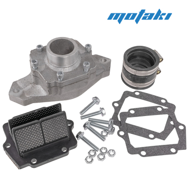 Клапан лепестковый Буран (KX125 сборе в корпусе с патрубком под Mikuni)