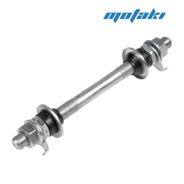 Ось передней втулки вело MTB (3/8"*140, гайки, конусы-пыльники, стопоры) SV