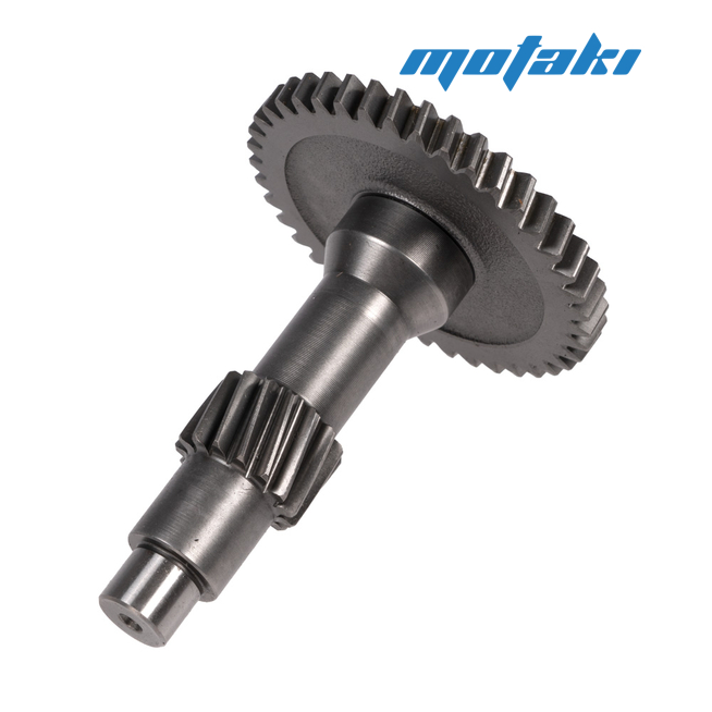 Вал редуктора промежуточный Динго T150 157QMJ/162QMK (длина 116 мм., шестерни 41 и 15 зуб.)