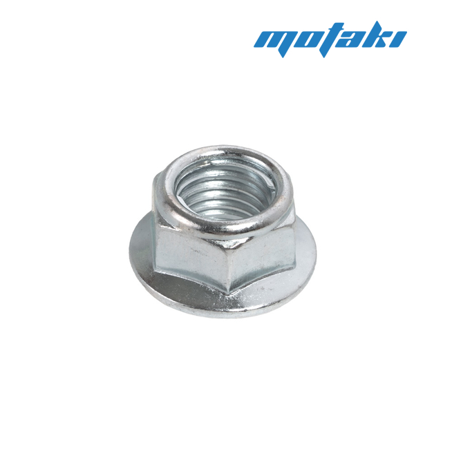 Гайка оси переднего колеса, оси маятника Альфа (М10 x 1.25 х h10 мм., металлический стопор)