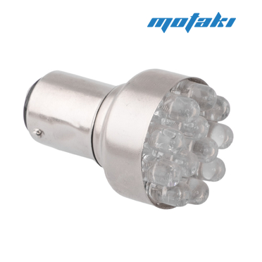 Лампа S25/BA15D (12В 12 LED 5 мм. диодов в цоколе, белая)