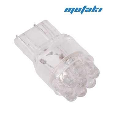 Лампа 12В LED, 9 диодов 5мм., разъем T20 без цоколя, белая