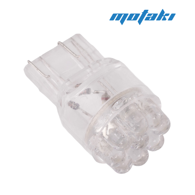 Лампа 12В LED, 9 диодов 5мм., разъем T20 без цоколя, белая