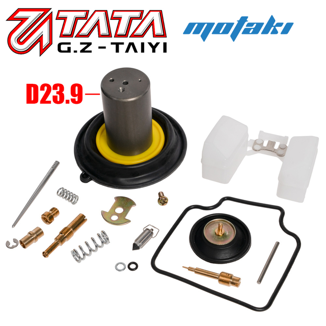 Ремкомплект карбюратора скутер 157QMJ (заслонка D23.9 + мембрана) TATA
