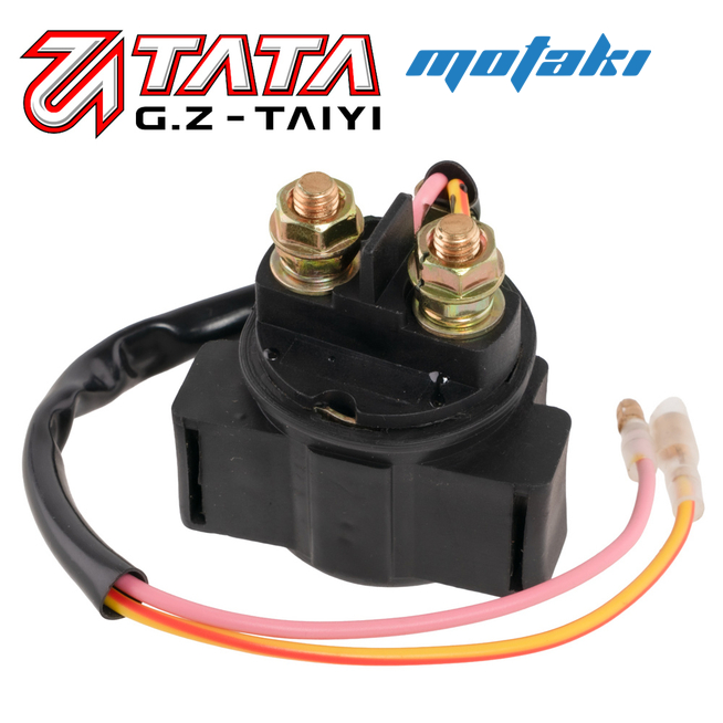 Реле стартера Альфа, питбайк, скутер, мото CG-CB (круглые клеммы) TATA