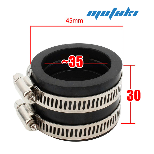 Патрубок впускной карбюратора PWK 24-30, PE (манифолд d35 мм. ЧЕРНЫЙ)