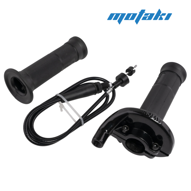Ручки руля кросс мото (грипсы в сборе + трос газа L1090) DAYTO