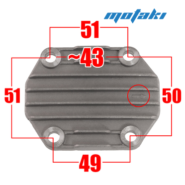 Крышка головки YX125, YX140 (квадратная передняя РМШ43) ТИП1