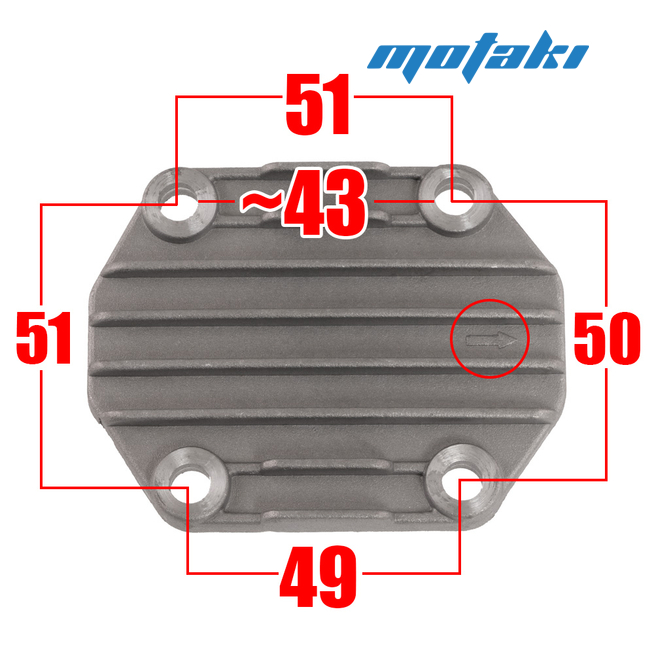Крышка головки YX125, YX140 (квадратная передняя РМШ43) ТИП1