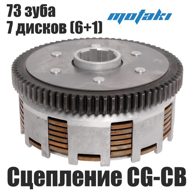 Сцепление CG-CB (в сборе: 6+1 диск, 6 болтов, 73T)