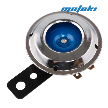 Сигнал звуковой мото, скутер, Альфа (12В, хром + синий) #700-2-CHBLU