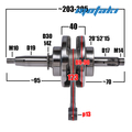 Коленвал Альфа 100-110 (p13*Ш123*Щ89 мм, Lipai PRO) 150FMG/152FMH