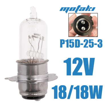 Лампа 12В 18/18W P15D-25-3 в фару японских скутеров (3 усика) Lipai