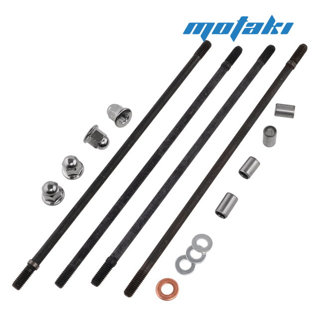 Шпильки цилиндра Альфа 50-72cc (4 шт. М6*1*188/194, шайбы, гайки, втулки)