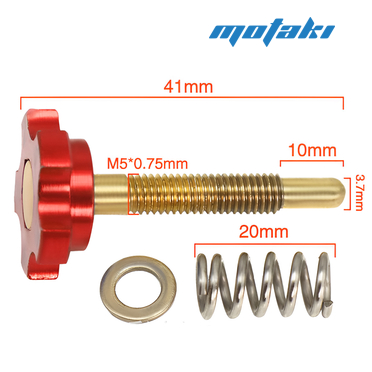 Винт регулировки холостого хода карбюратора PWK, PE (CNC красный)