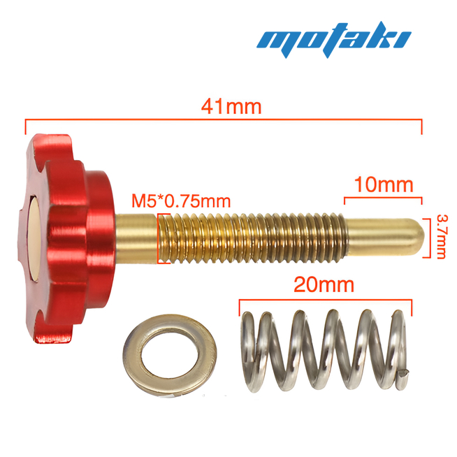 Винт регулировки холостого хода карбюратора PWK, PE (CNC красный)