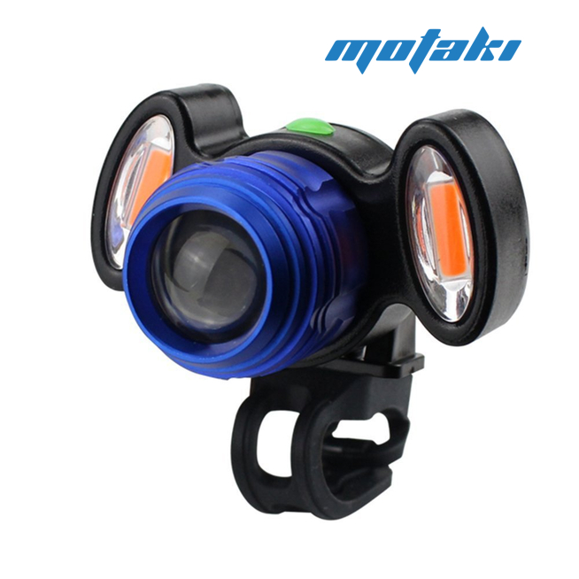 Фара для велосипеда T6 (линза, LED, 4 режима, АКБ, USB) СИНИЙ