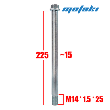 Ось переднего колеса XT250HS (D15*М14*1.5*L225*ПД240)