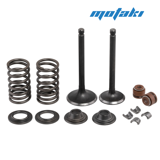 Ремкомплект головки YBR125 (клапаны, колпачки, сухари, пружины, тарелки)