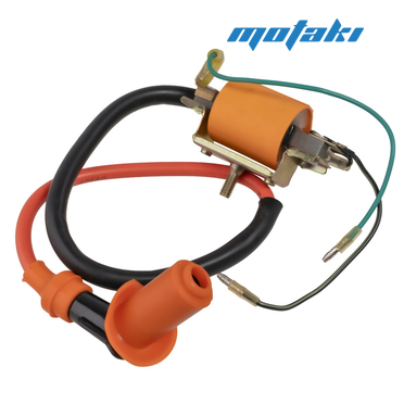 Катушка зажигания Альфа, питбайк (оранжевая тюнинг, колпак 120Г)