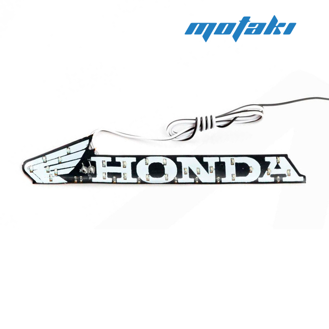 Наклейка светодиодная с логотипом Honda (110 x 20 мм, синий свет)