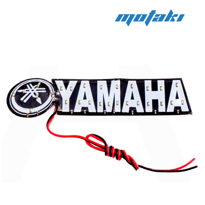 Наклейка светодиодная с логотипом Yamahа (110 x 23 мм, белый свет)