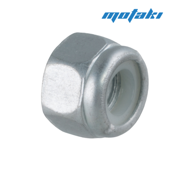 Гайка оси переднего колеса, оси маятника Альфа (М10 x 1.25 х h13 мм., тефлоновый стопор)