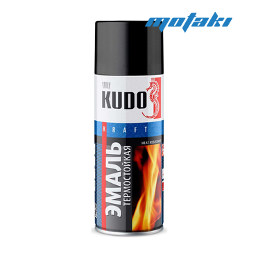 Эмаль термостойкая KUDO черная (KU-5002, до 800 градусов, 520 мл.)