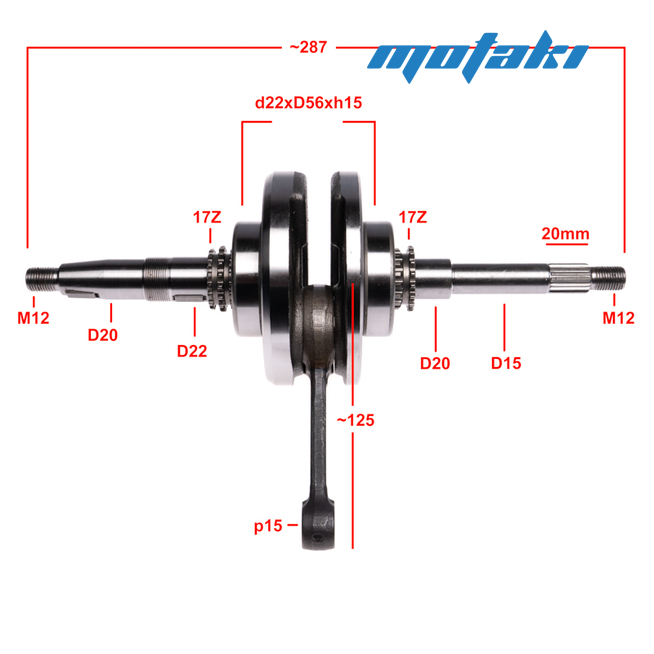 Коленвал ATV200 с реверсом (161QMK-B2)