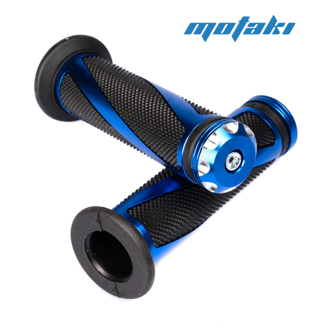 Ручки руля MOAL BLUE (грипсы на руль D22 мм, резина, алюминий)