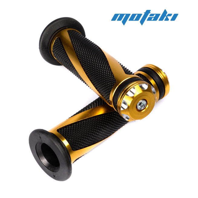 Ручки руля MOAL GOLD (грипсы на руль D22 мм, резина, алюминий)