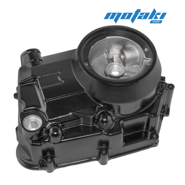 Крышка картера на мопед Альфа, питбайк TTR125 (правая сцепления, двигатель 152FMH, 139FMB щуп сверху) ЧЕРНАЯ ГЛЯНЕЦ