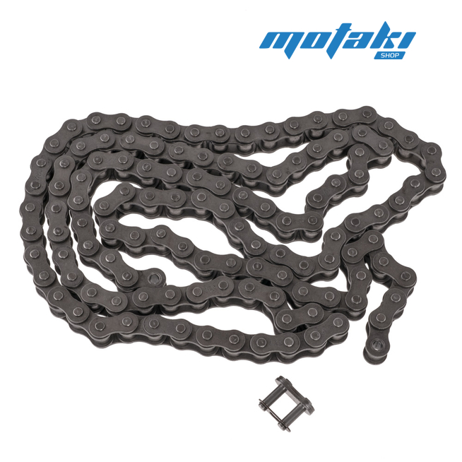 Цепь приводная Сова (428 шаг, 122 звена, клепанная с замком, Тула)