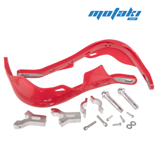 Защита рук TTR250, KAYO-250 (2 шт. красная АРМИРОВАННАЯ, крепление на руль)