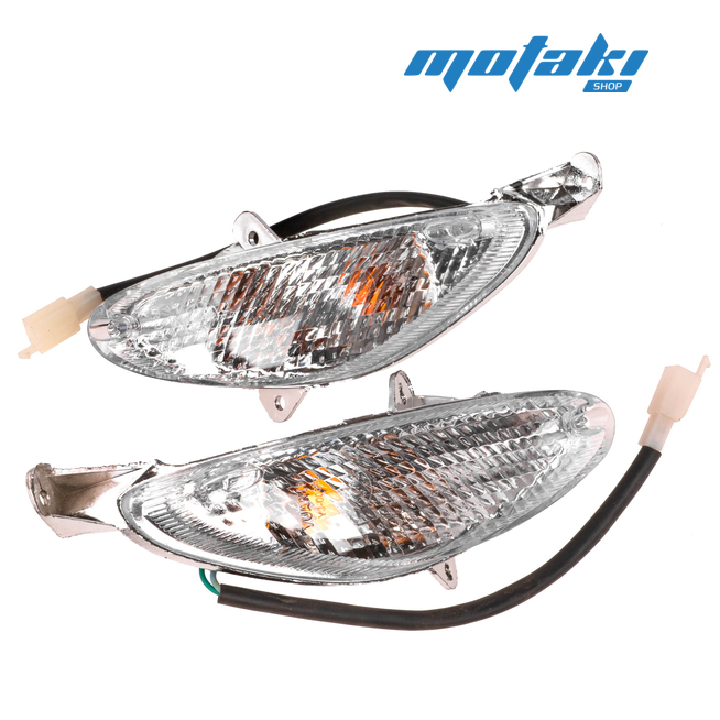 Повороты скутер Racer Meteor QT-3 (боковые передние фонари, пара) БЕЛЫЕ