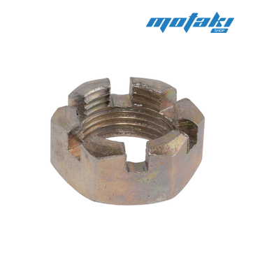 Гайка оси колеса коляски Урал (корончатая, М20 x 1.5 мм.) Б/У