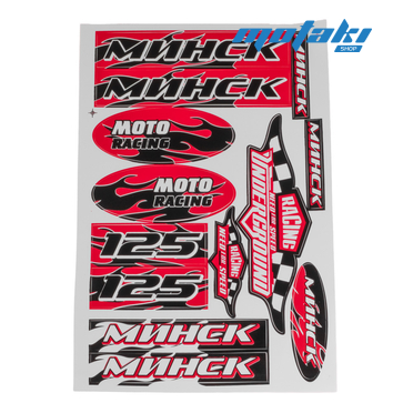 Наклейки Минск RACING красные