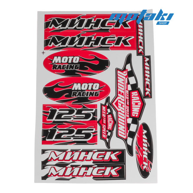 Наклейки Минск RACING красные