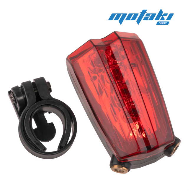 Фонарь задний вело КОНУС с лазерной дорожкой (5 LED диодов, с батарейками)