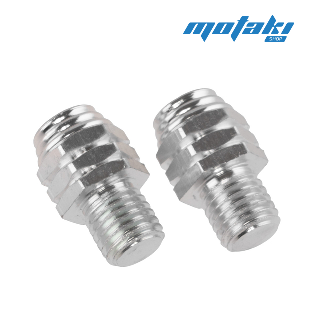 Заглушка в резьбу (2 шт., смайлики серебро, М10 x 9 x шаг 1.25 мм.)
