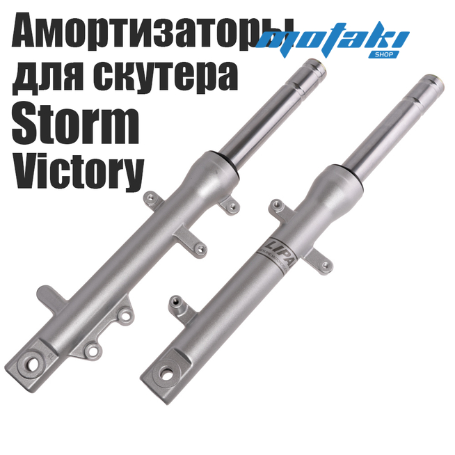Перья вилки скутер STORM, Victory (амортизаторы D30*460 СЕРЫЕ) Lipai
