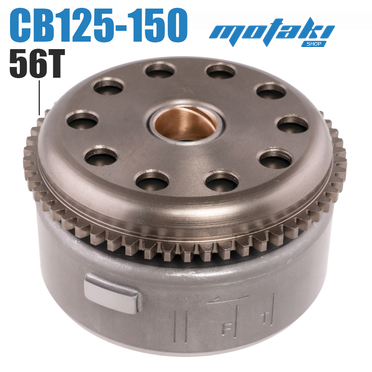 Ротор генератора мото CB125-150 (d90, резьба внутри, муфта + шестерня 56T)