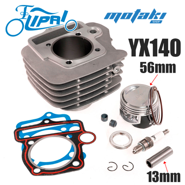 Поршневая на питбайк YX140 двигатель 156FMJ (ЦПГ поршень D56мм, цилиндр 78мм, палец 13мм + ТЕФЛОН) Lipai