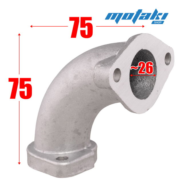 Патрубок карбюратора VM22 на питбайк 125cc (коллектор впускной d25) СЕРЫЙ