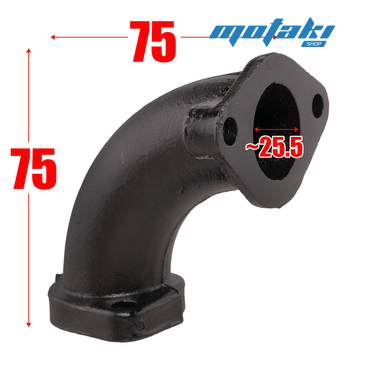 Патрубок карбюратора VM22 на питбайк 125cc (коллектор впускной d25) ЧЕРНЫЙ