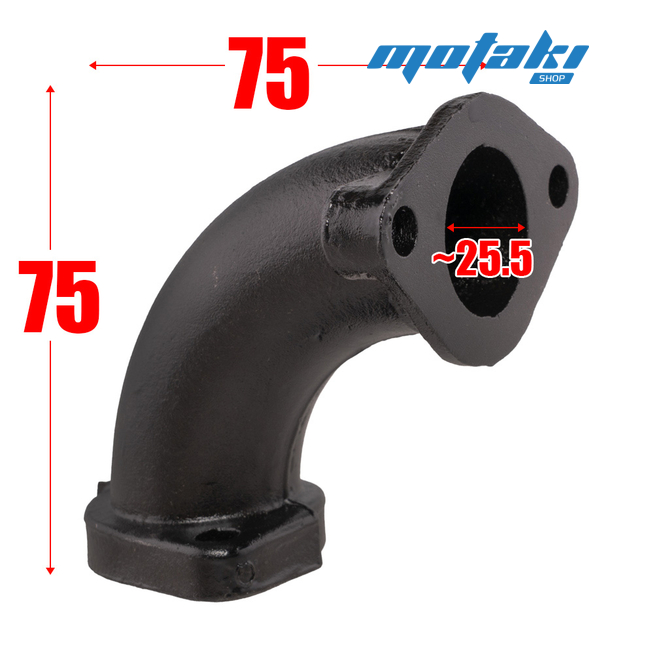 Патрубок карбюратора VM22 на питбайк 125cc (коллектор впускной d25) ЧЕРНЫЙ