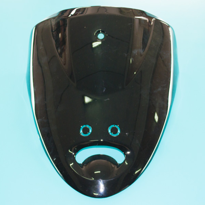 Обтекатель передний верхний скутер QT-3 (морда, черный пластик, 3-I-1301001)